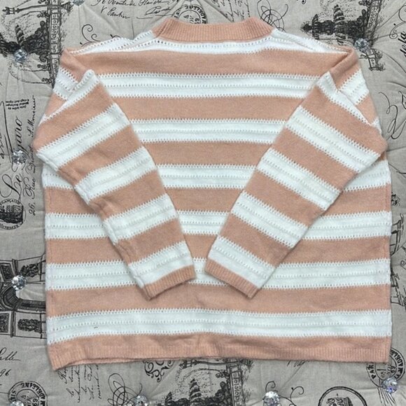 FRNCH Paris Stripe Pointelle Crewneck Sweater - Picture 8 of 8